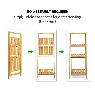3-Tier Bamboo Folding Ladder Shelf