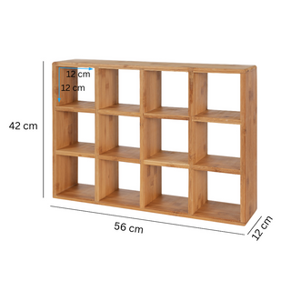Coffee Tea Mug Shelf Organiser Cup Holder Storage Bamboo 12 Slots