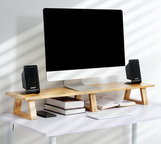 Bamboo Dual Monitor Stand Riser