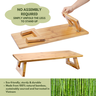Bamboo Monitor Stand Riser, Laptop Tray Table