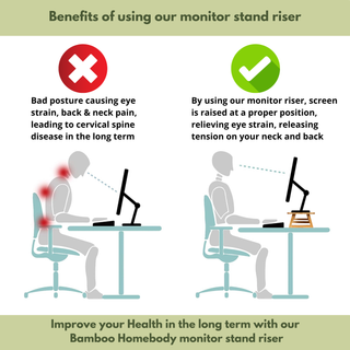 Bamboo Dual Monitor Stand Riser