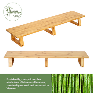 Bamboo Dual Monitor Stand Riser