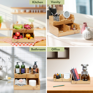 Bamboo Homebody Stackable Storage Bins 3-Piece Set