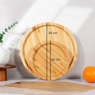 Bamboo Serving Tray Set of 2 (Round 30 & 20 cm Diameter)