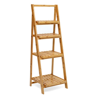 4-Tier Bamboo Folding Ladder Shelf