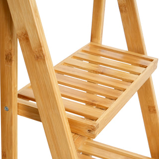 3-Tier Bamboo Folding Ladder Shelf