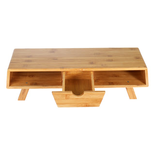 Bamboo Monitor Stand Riser with Drawer