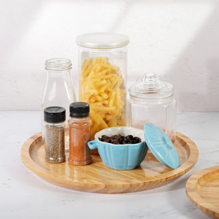 Bamboo Serving Tray Set of 2 (Round 30 & 20 cm Diameter)