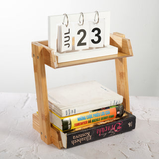 2-Tier Bamboo Shelf Organiser for Countertops