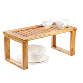 Bamboo Cabinet Storage Shelf Organiser