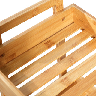 Bamboo 3-Tier Rolling Storage Cart