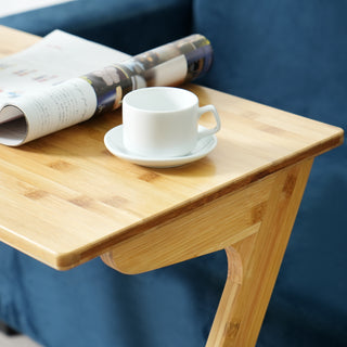 Bamboo TV Tray Table with Wheels (Z Shape)