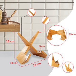 Bamboo Cookbook Stand, Multi-Functional Display Holder