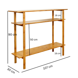 Bamboo 3-Tier Narrow Console Table