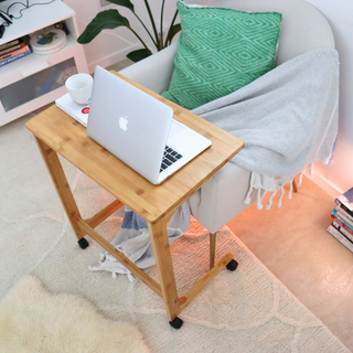 TV Tray Table C Shape Bamboo