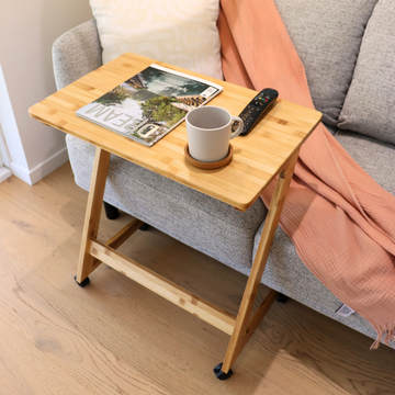 Bamboo TV Tray Table with Wheels (Z Shape) – Bamboo Homebody