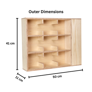 Coffee Tea Mug Cup Display Shelf With Side Compartments (Natural)