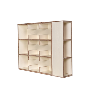 Coffee Tea Mug Cup Display Shelf With Side Compartments (Cream White)