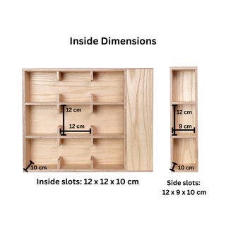 Coffee Tea Mug Cup Display Shelf With Side Compartments (Natural)