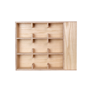 Coffee Tea Mug Cup Display Shelf With Side Compartments (Natural)