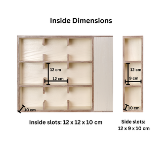 Coffee Tea Mug Cup Display Shelf With Side Compartments (Cream White)