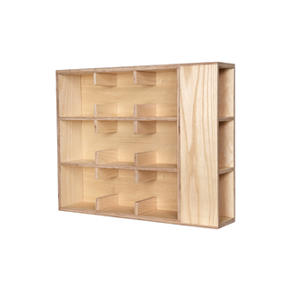 Coffee Tea Mug Cup Display Shelf With Side Compartments (Natural)
