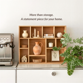 Handcrafted Wooden Display Shelf