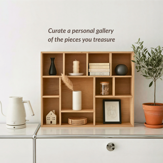 Handcrafted Wooden Display Shelf