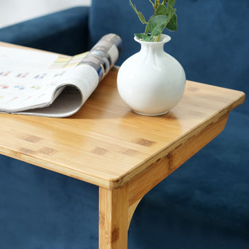 Bamboo TV Tray Table with Wheels (C Shape) – Bamboo Homebody