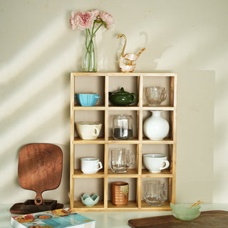 Coffee Tea Mug Shelf Organiser Cup Holder Storage Bamboo 12 Slots