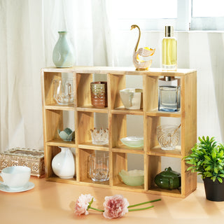 Coffee Tea Mug Shelf Organiser Cup Holder Storage Bamboo 12 Slots