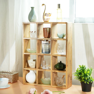 Coffee Tea Mug Shelf Organiser Cup Holder Storage Bamboo 12 Slots