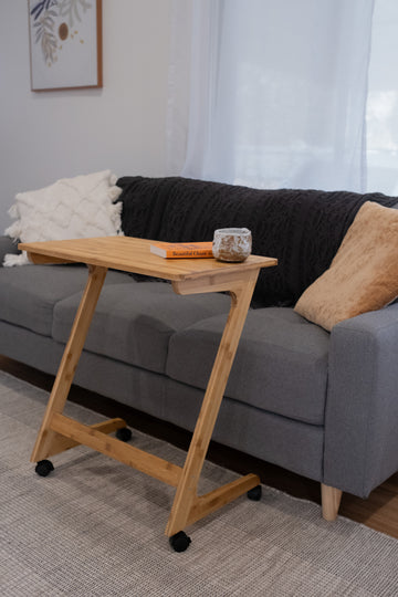 Bamboo TV Tray Table with Wheels (Z Shape) – Bamboo Homebody