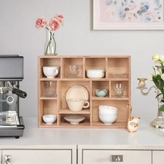 Handcrafted Wooden Display Shelf